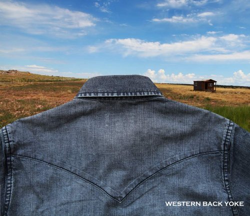 画像クリックで大きく確認できます　Click↓3: ステットソン ウエスタン デニム シャツ（デニムブルー）/Stetson Rugged Denim Shirt(Denim Blue)