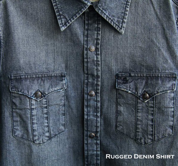 画像3: ステットソン ウエスタン デニム シャツ（デニムブルー）/Stetson Rugged Denim Shirt(Denim Blue)