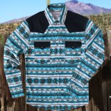 スナップフロント ウエスタンシャツ（ターコイズ・ブラック）/Long Sleeve Western Shirt(Turquoise/Black)