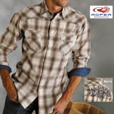 ローパー 刺繍 ウエスタン シャツ（長袖/ブラウン・ネイビー）/Roper Long Sleeve Embroidered Western Shirt(Brown)