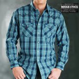 パンハンドルスリム ラフストック ブルーオンブレ 刺繍 ウエスタンシャツ（長袖）大きいサイズ L（身幅64cm）XL（身幅67cm）/Rough Stock Long Sleeve Western Shirt by Panhandle Slim(Blue Ombre) 