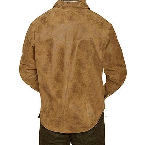 画像クリックで大きく確認できます　Click↓2: スカリー フロンティア レザー シャツジャケット（メープル）/Scully Frontier Leather Shirt Jacket Maple(Men's)
