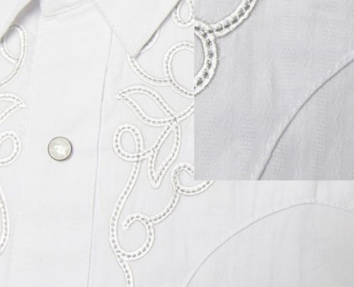 画像クリックで大きく確認できます　Click↓2: パンハンドルスリム 刺繍 ヨーク ウエスタン シャツ（長袖・ホワイト）/Panhandle Slim Long Sleeve Western Shirt