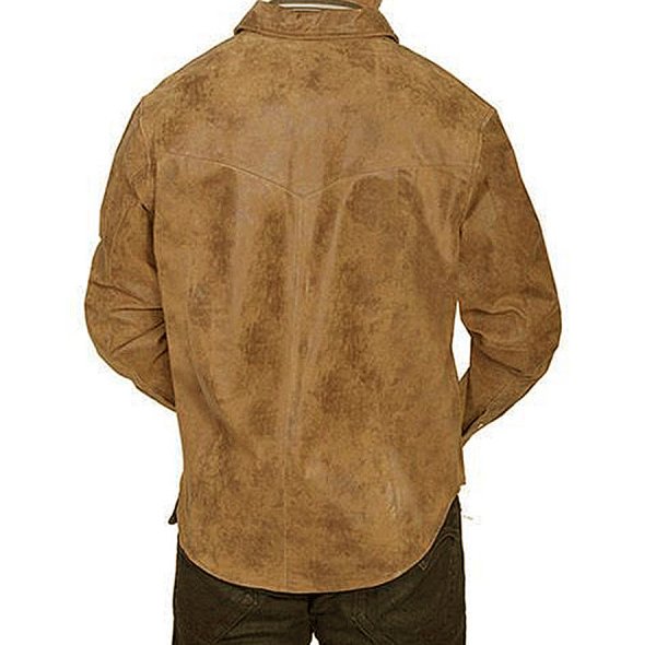 画像2: スカリー フロンティア レザー シャツジャケット（メープル）/Scully Frontier Leather Shirt Jacket Maple(Men's)