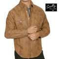 スカリー フロンティア レザー シャツジャケット（メープル）L/Scully Frontier Leather Shirt Jacket Maple(Men's)