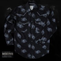 パンハンドルスリム ラフストック ウエスタンシャツ（ブラック/長袖）大きいサイズもあり/Rough Stock Long Sleeve Western Shirt by Panhandle Slim(Black)