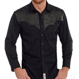 パンハンドルスリム ブラックペーズリー 刺繍 ヨーク ウエスタン シャツ（長袖・ブラック）/Panhandle Slim Long Sleeve Western Shirt