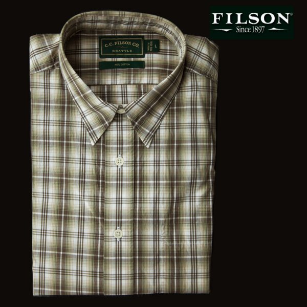 画像1: フィルソン 長袖 シャツ（ブラウン・グリーン）L/Filson Green Brown Plaid Shirt(Long Sleeve)