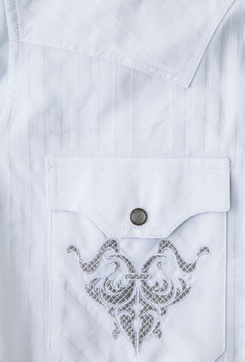 画像クリックで大きく確認できます　Click↓2: パンハンドルスリム 刺繍 ウエスタン シャツ（ホワイト）S/Panhandle Slim Western Shirt