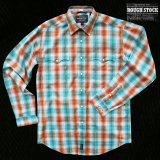 パンハンドルスリム ラフストック ウエスタンシャツ（ターコイズ・オレンジ/長袖）大きいサイズ M,L.XL,XXL/Rough Stock Long Sleeve Western Shirt by Panhandle Slim(Turquoise/Orange)