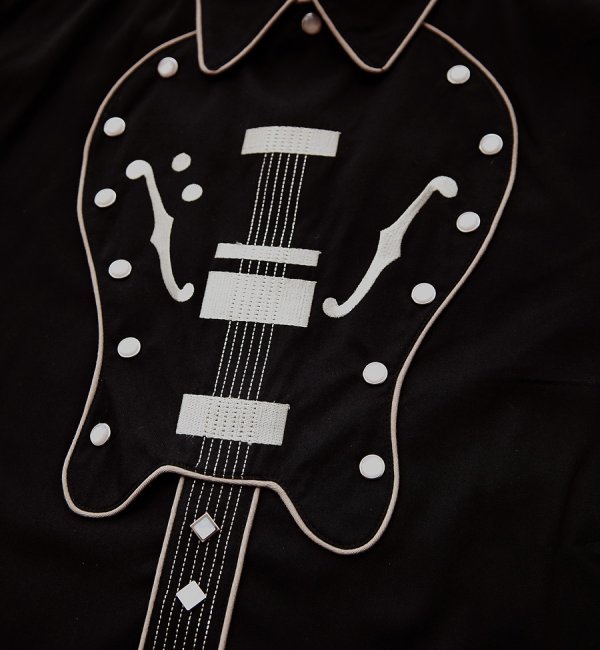 画像2: スカリー ウエスタン 刺繍 シャツ ギター（長袖/ブラック）S（身幅約55cm）XL（身幅約67cm）/Scully Long Sleeve Embroidered Western Shirt