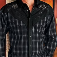 パンハンドルスリム 刺繍 ウエスタン シャツ（ブラック プラッド フローラル/長袖）/Panhandle Slim Long Sleeve Western Shirt(Black)