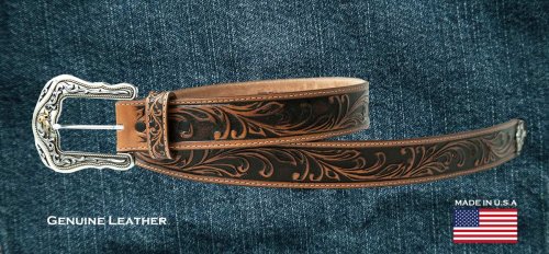 画像クリックで大きく確認できます　Click↓3: トニーラマ ウエスタン レザー ベルト（ブロンコライダー タン）/Tony Lama Western Leather Belt・1-1/2" WESTERLY RIDE BELT(Tan)