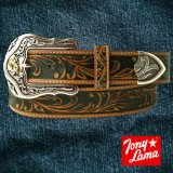 トニーラマ ウエスタン レザー ベルト（ブロンコライダー タン）/Tony Lama Western Leather Belt・1-1/2" WESTERLY RIDE BELT(Tan)