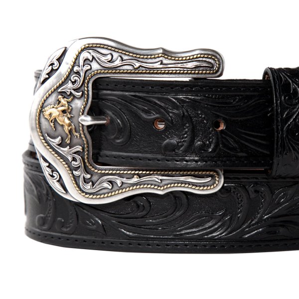 画像2: トニーラマ ウエスタン レザー ベルト（ブロンコライダー ブラック）/Tony Lama Western Leather Belt・1-1/2" WESTERLY RIDE BELT(Black)