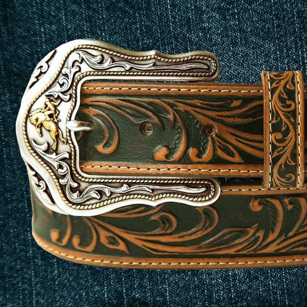 画像2: トニーラマ ウエスタン レザー ベルト（ブロンコライダー タン）/Tony Lama Western Leather Belt・1-1/2" WESTERLY RIDE BELT(Tan)