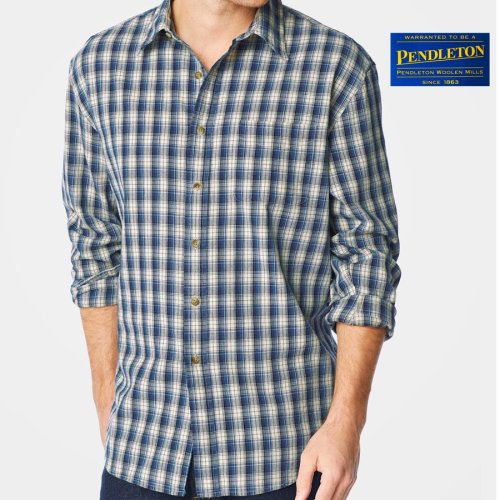 画像クリックで大きく確認できます　Click↓2: ペンドルトン 長袖 シャツ フィッテッド インディゴブループラッド/Pendleton Long Sleeve Shirt(Indigo Blue Plaid)