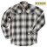 画像1: ステットソン フランネル ウエスタンシャツ（グレー・ブラック/長袖）大きいサイズ L（身幅約59cm）/Stetson Flannel Long Sleeve Western Shirt(Grey/Black Plaid) (1)