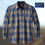 ペンドルトン ピュアーヴァ－ジンウール ガイドシャツ（ブルー・トープチェック）S/Pendleton Guide Shirt (Blue/Taupe Check)