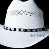 ハットバンド オーバルコンチョ・シルバー（ブラック）/Hat Band Suede w/Conchos(Black)