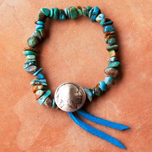 画像3: ターコイズ インディアン ブレスレット/Turquoise Bracelet