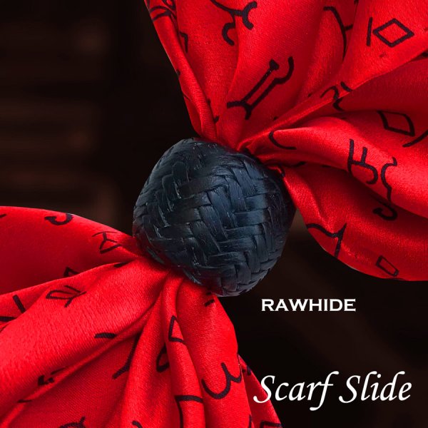 画像3: ローハイド スカーフ スライド スカーフ留め 大判スカーフ ワイルドラグ用（ブラック）/Scarf Slide