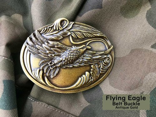 画像クリックで大きく確認できます　Click↓2: ノコナ ベルト バックル フライング イーグル（アンティークゴールド）/Nocona Belt Buckle Flying Eagle(Antique Gold)