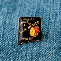 ピンバッジ アメリカ NM ニューメキシコ マップ インディアン サンタフェ アルバカーキー/Pin NEW MEXICO Map