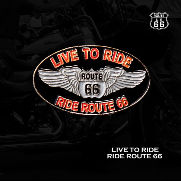画像1: ピンバッジ ルート66 LIVE TO RIDE/Pin Route 66