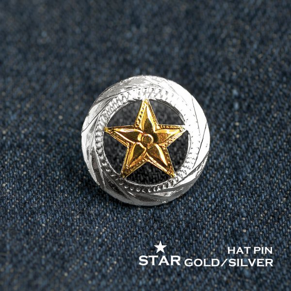 画像1: ウエスタン スター ハットピン ピンバッジ（ゴールド・シルバー）/Hat Pin Star Gold Silver