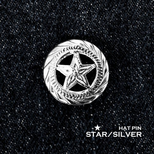 画像クリックで大きく確認できます　Click↓1: ウエスタン スター ハットピン ピンバッジ（シルバー）/Hat Pin Star Silver