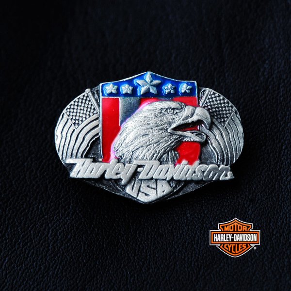 画像1: ハーレーダビッドソン アメリカンイーグル&アメリカ国旗 ピンバッジ/Harley Davidson American Eagle&U.S.Flag Pins