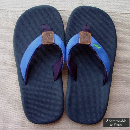 画像クリックで大きく確認できます　Click↓1: アバクロンビー＆フィッチ ネイビー ビーチサンダル（メンズ）/Abercrombie&Fitch Navy Flip Flop (Mens)