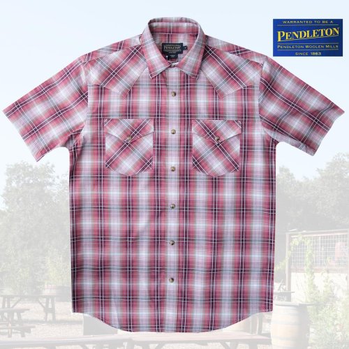 画像クリックで大きく確認できます　Click↓1: ペンドルトン 半袖 ウエスタン シャツ レッドプラッドS/Pendleton Short Sleeve Western Shirt