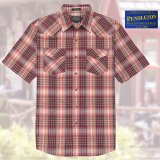 ペンドルトン 半袖 ウエスタン シャツ マルーン・グリーンS/Pendleton Shortsleeve Western Shirt