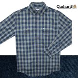 カーハート ボタンダウン コットン 長袖シャツ（ブルー）S/Carhartt Long Sleeve Shirt(Blue)