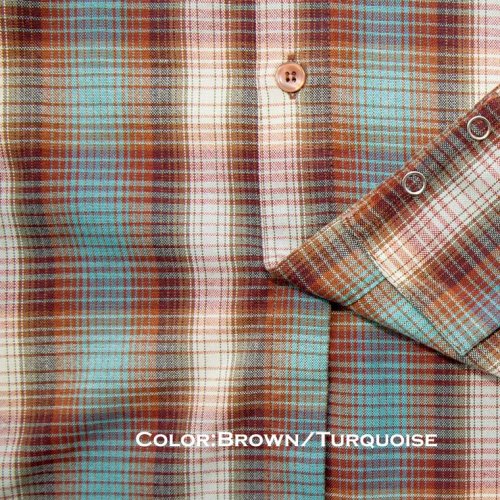 画像クリックで大きく確認できます　Click↓2: カブー アウトドア シャツ・バラードシャツ キー＆IDポケット付き（長袖）S（ブラウン・ターコイズ/ライトブラウン・ブルー）/Kavu Ballard Shirt(Brown/Turquoise Light Brown/Blue)