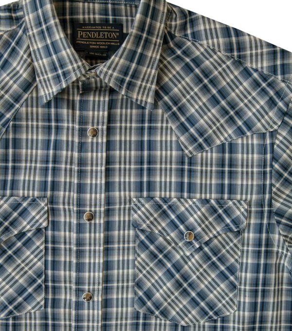 画像2: ペンドルトン 半袖 ウエスタン シャツ ブルー・クリーム/Pendleton Shortsleeve Western Shirt