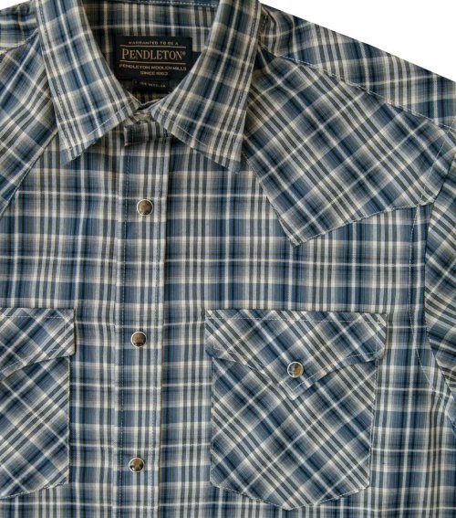 画像クリックで大きく確認できます　Click↓2: ペンドルトン 半袖 ウエスタン シャツ ブルー・クリーム/Pendleton Shortsleeve Western Shirt