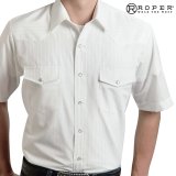 ローパー ウエスタン シャツ（ホワイト・半袖）/Roper Shortsleeve Western Shirt