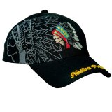 ネイティブプライド シャドウつき 刺繍 キャップ インディアン（ブラック）/Native Pride Cap Indian Head