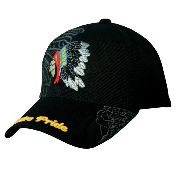 画像2: ネイティブプライド シャドウつき 刺繍 キャップ インディアン（ブラック）/Native Pride Cap Indian Head