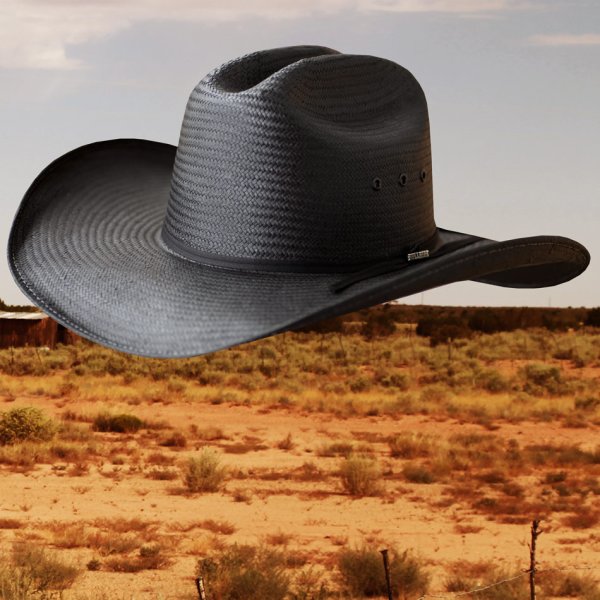 画像1: ブルハイド ストロー カウボーイ ハット マグロウ50X（ブラック）/Bullhide Western Straw Hat Mc GRAW 50X(Black)