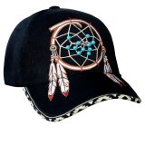 ネイティブプライド ドリーム キャッチャー 刺繍 ビーズ キャップ（ブラック）/Native Pride Embroidered Cap Dream Catcher(Black)