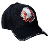 ネイティブプライド キャップ シャドウつき インディアンチーフ（ブラック）/Native Pride Cap Indian Chief