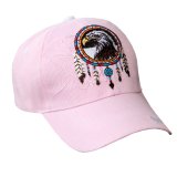 ネイティブプライド シャドウつき 刺繍 キャップ アメリカンイーグル＆フェザー（ ピンク）/Native Pride Cap American Eagle&Feather(Pink)