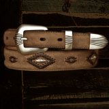 スリーピース ウエスタン ベルト（ダイヤデザイン ブラウン）38/Nocona Western Leather Belt(Brown) 