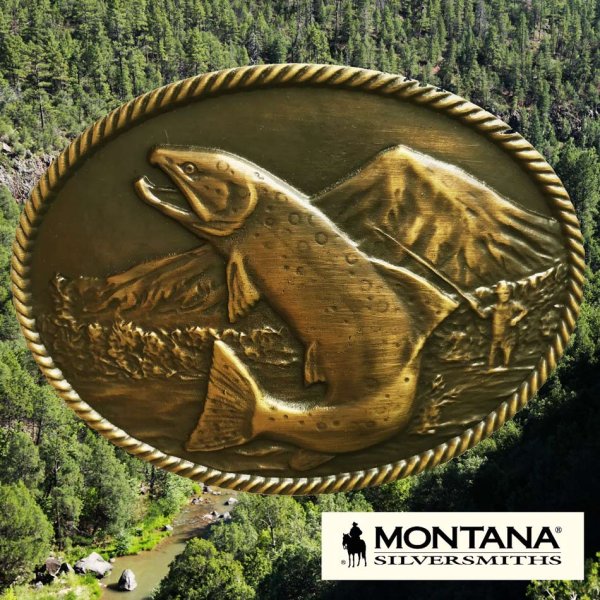 画像1: モンタナシルバースミス ベルト バックル ワイルド トラウト/Montana Silversmiths Belt Buckle