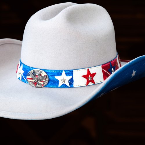 画像クリックで大きく確認できます　Click↓3: ブルハイド アメリカ＆イーグル ウエスタン プレミアムウール ハット（シルバーベリー）/Bullhide Premium Wool Cowboy Hat(Silverbelly)