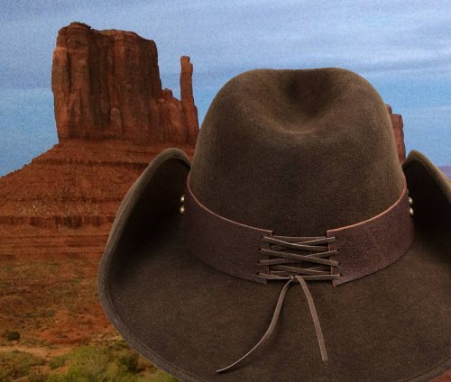 画像クリックで大きく確認できます　Click↓2: アンティーク スター ウール カウボーイ ハット（ブラウン）/Wool Cowboy Hat(Brown)